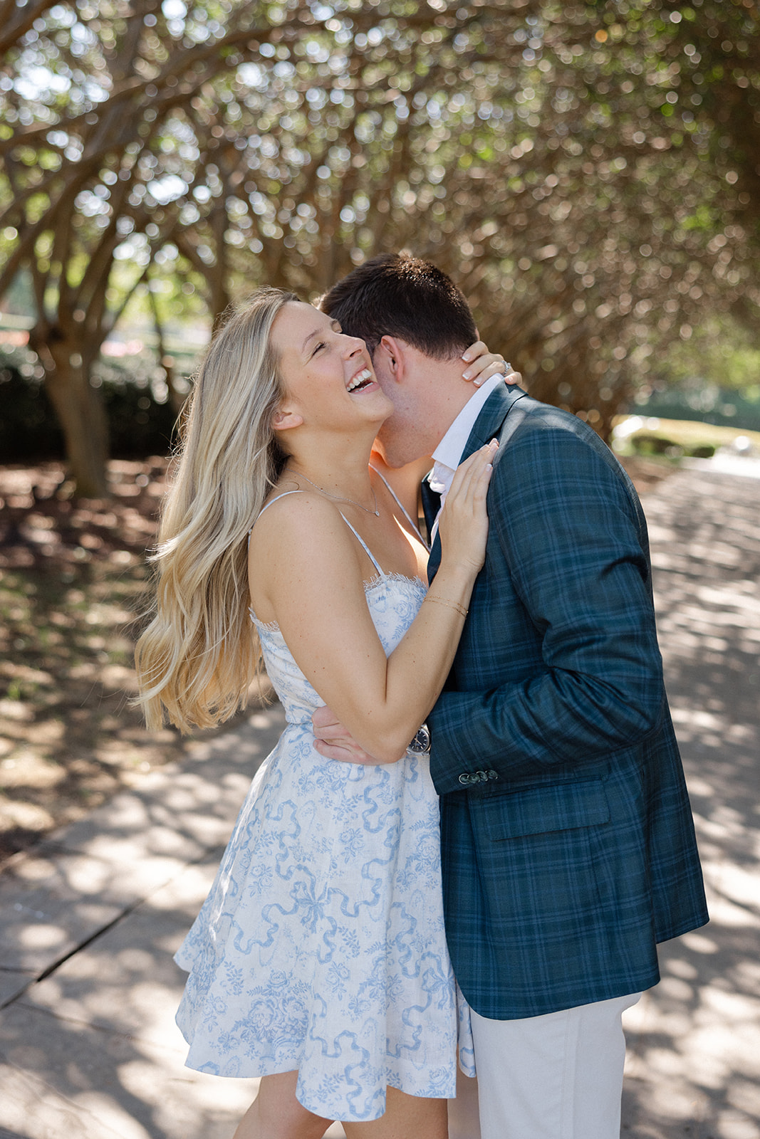 Rachel and Luke's engagement session at The Dallas Arboretum